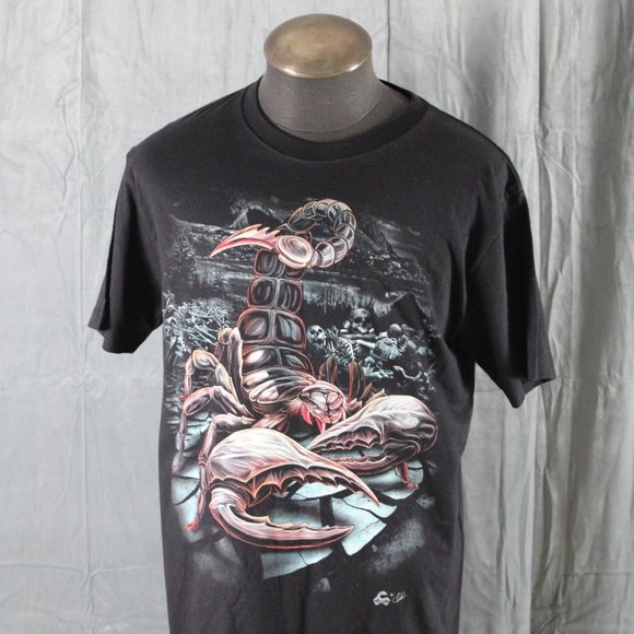 Vintage Graphic T-shirt - Heavy Metal Scorpion Caballo Super Glow - Men's Large - Picture 1 of 10